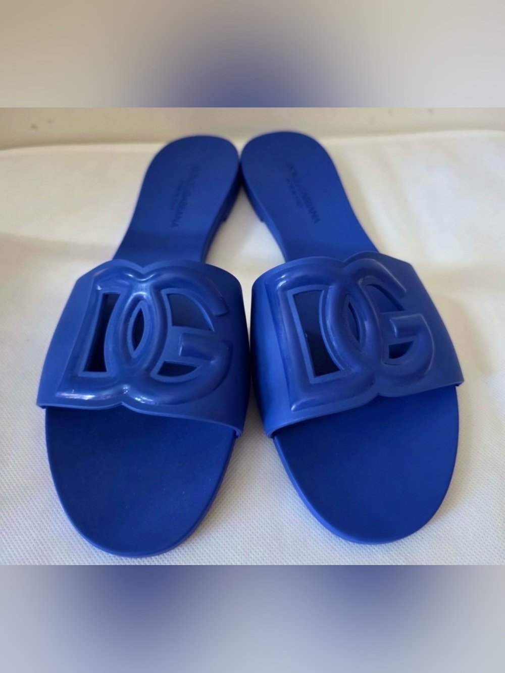 Dolce & Gabbana Rubber Beachwear Sliders Slides Sandals Blue 38